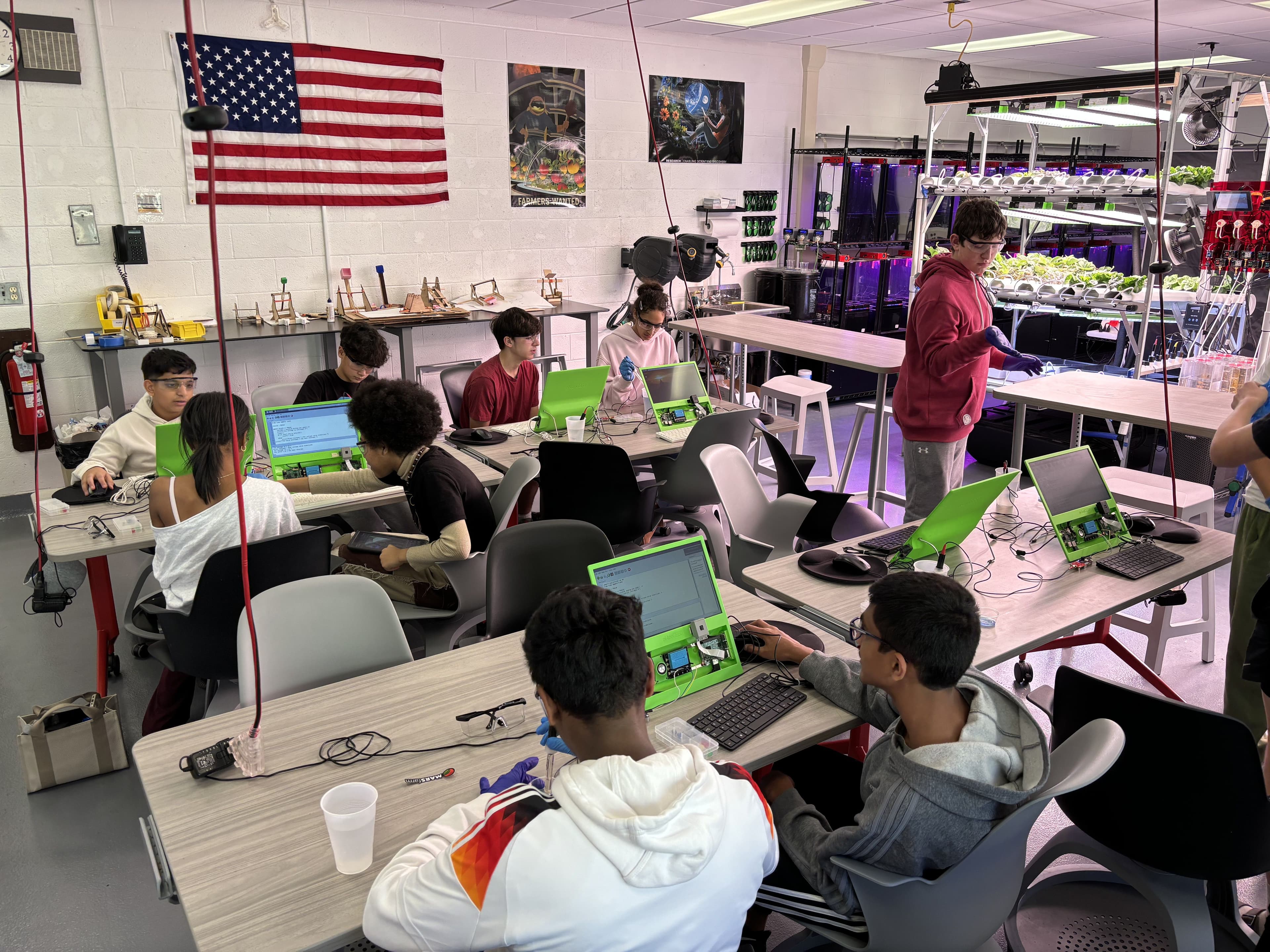 Students conducting research in the Innovation Lab